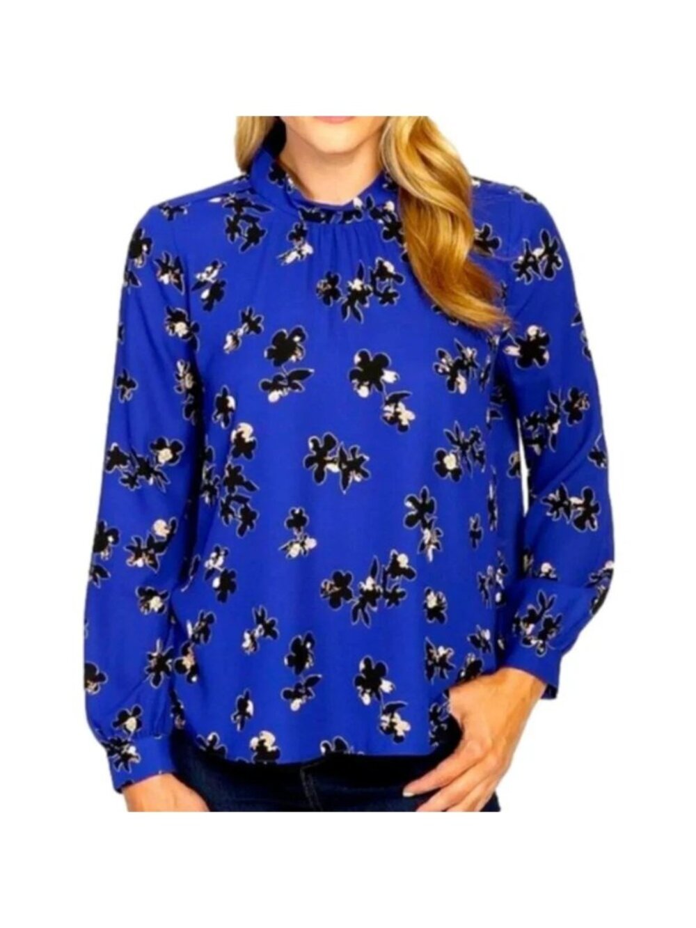 NYDJ Blue Floral Blouse - XS Petite NEW